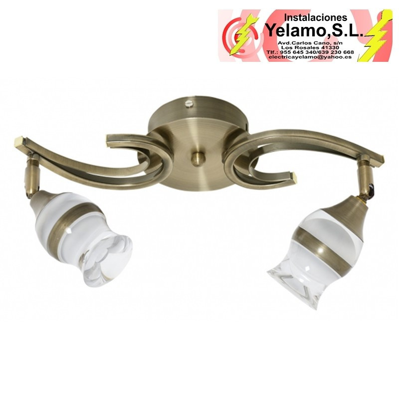 LAMPARA ZODIACO CUERO 2X5W LED 800LM 4000K22X37X12