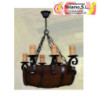 LAMPARA 6 LUCES BARRIL (66X39)