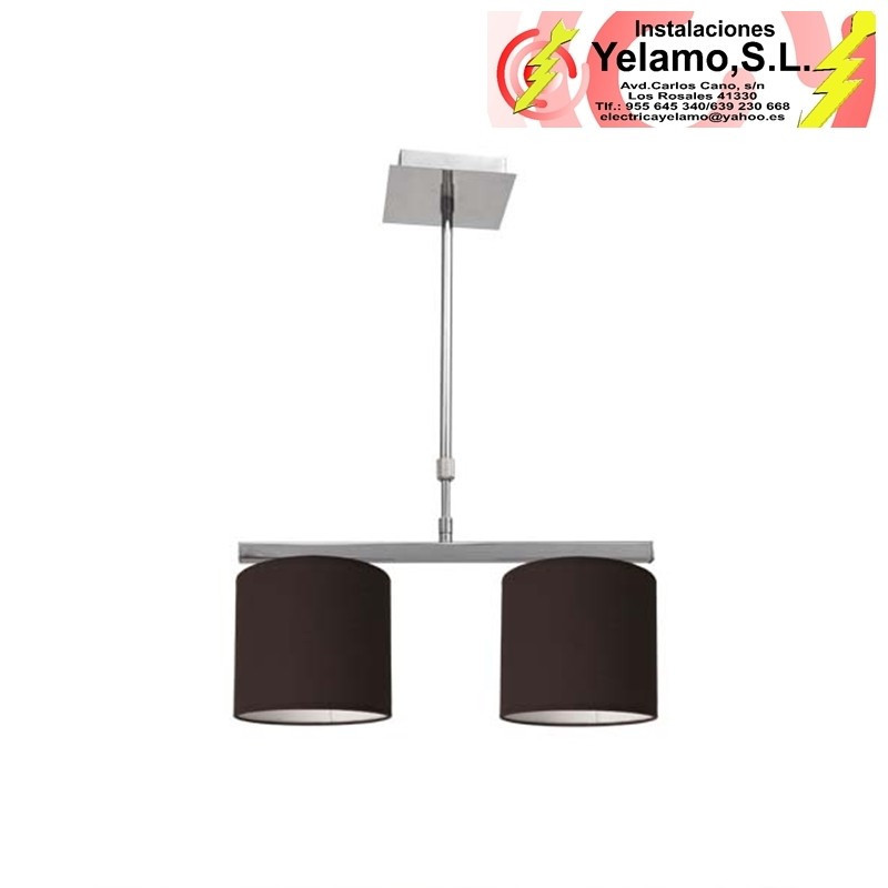 LAMPARA PLANETARIO CROMO/MARRON 2XE14 (62X43)