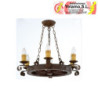 LAMPARA RUSTICO RUEDA 5L 5XE27 60W(68X55
