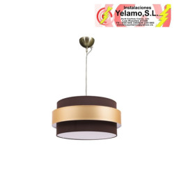 COLGANTE BREMEN CUERO/MARRON-ORO 3XE27 (REGX40D)