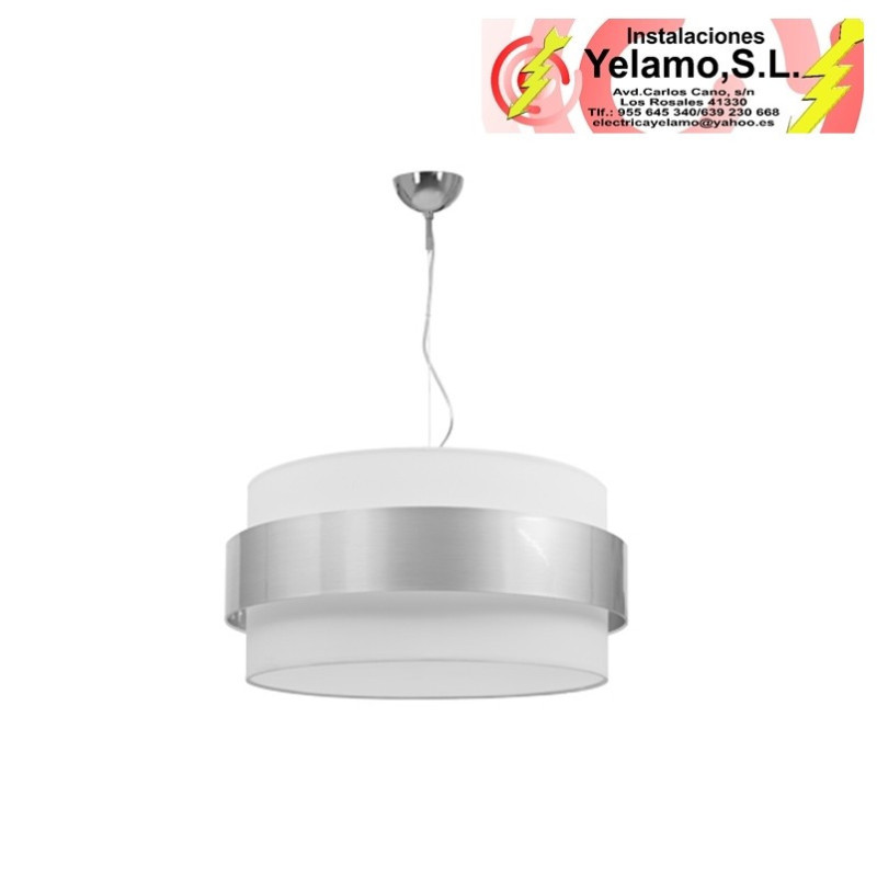 COLGANTE BREMEN CROMO/BLANCO-PLATA 3XE27 (REGX50D)