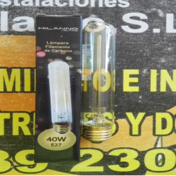 BOMBILLA TUBULAR 40W E-27 FILAMENTO CARBONO 2800K