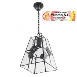 COLGANTE ESTEPA PLATA 1XE27 30X20X20