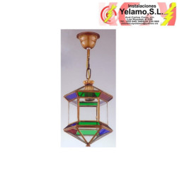 FAROL GRANADINO HEXAGONAL COLORES 1XE27 28X20