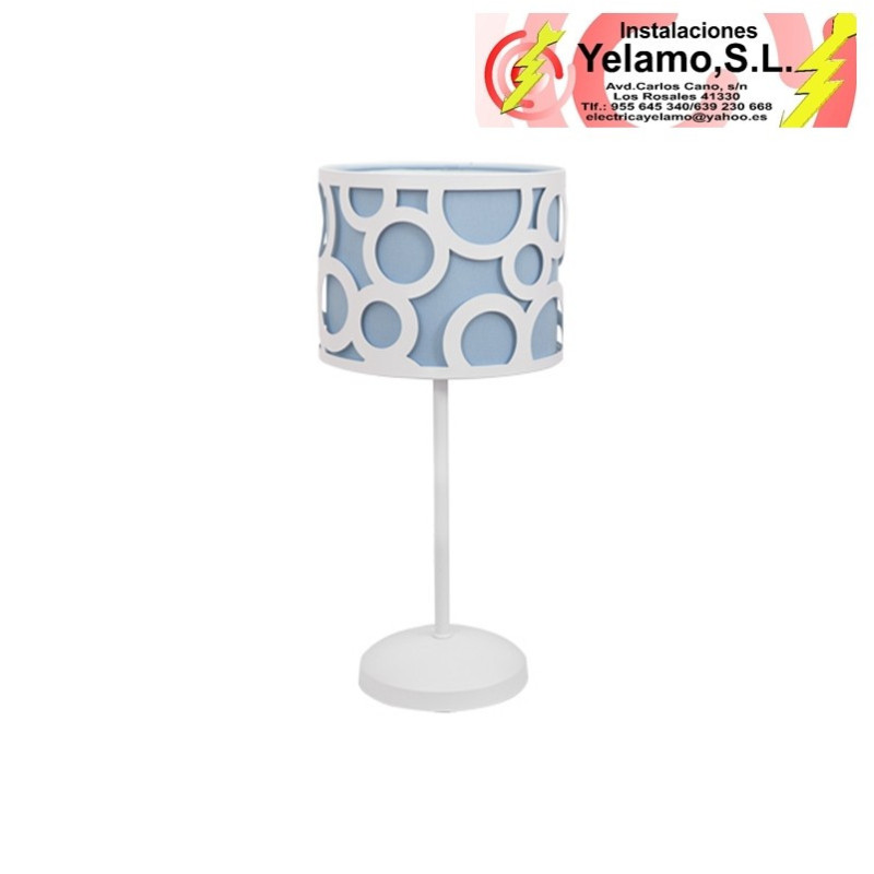 SOBREMESA ORLANDO AZUL/BLANCO 1XE14 (40X18)