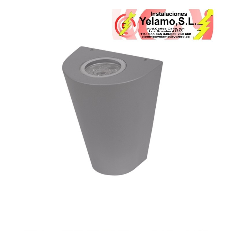 APLIQUE EXTERIOR GANGES GRIS 2GU10X3W INCL. IP54 (15X12)4000K