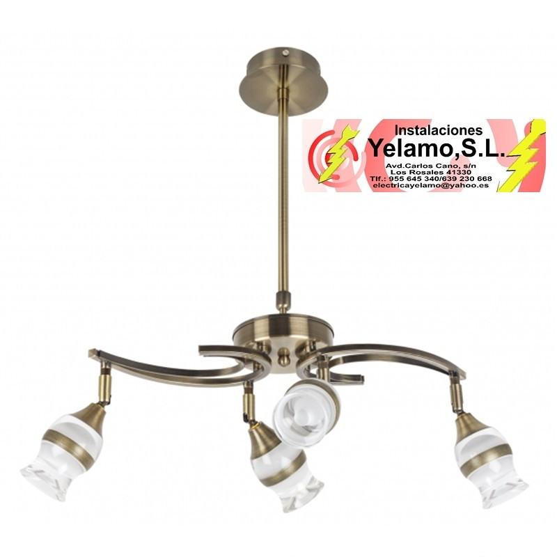 LAMPARA ZODIACO CUERO 4X5W LED 1600LM 4000K REGX48