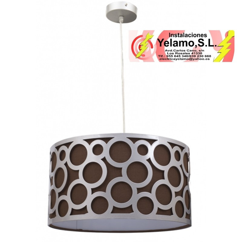 COLGANTE ORLANDO MARRON/PLATA 1XE27 (REGX35))