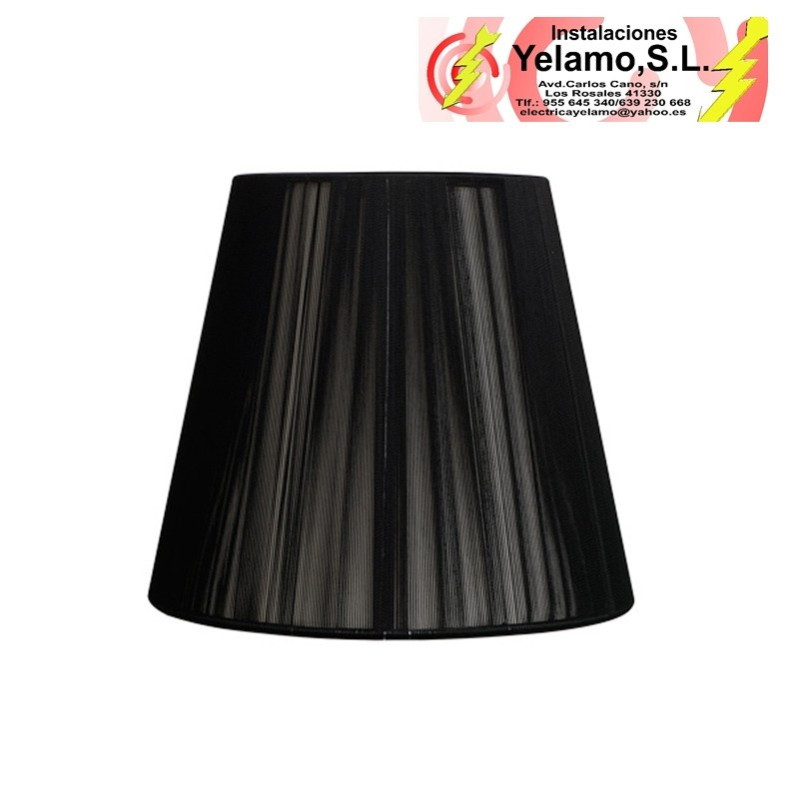 PANTALLA CONICA HILO INDIRA E27 NEGRA (40X20X26)