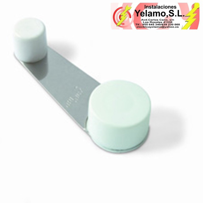 Tope Retenedor Giratorio. Adhes. y tornillo Blanco. Blister 1 ud.