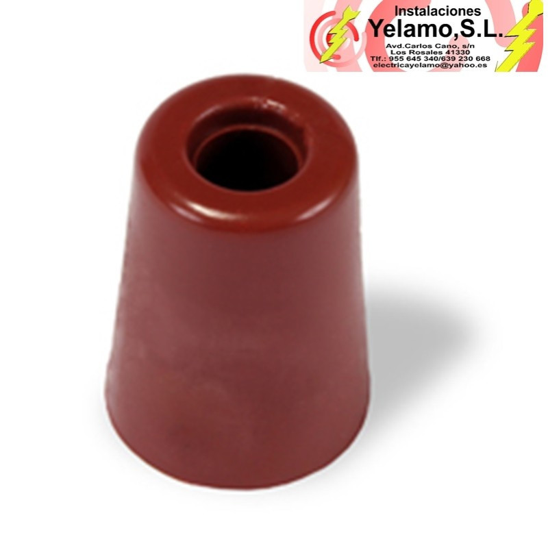 Tope puerta Grande. Ø37x50mm. Con tornillo Marrón. Blister 1 ud.