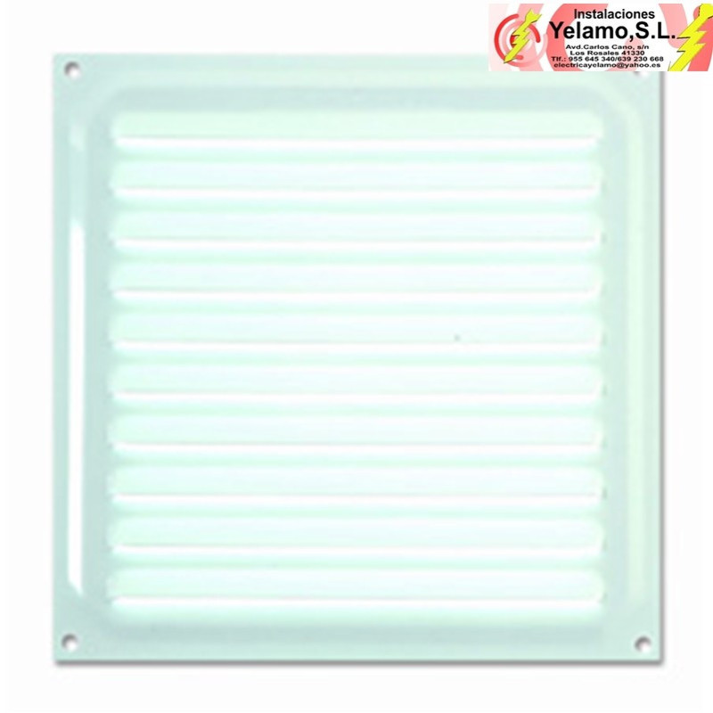 Rejilla 15x15 cm Lacado blanco.
