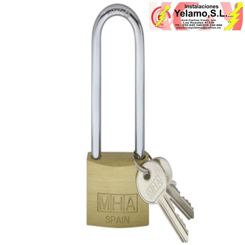 Candado latón 40 mm arco largo
