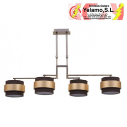 LAMPARA 4AA BREMEN CUERO/MARRON-ORO 4XE14 REGX92