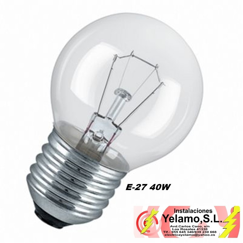 BOMBILLA FILAMENTO ESFERICA E-27 40W CLARA