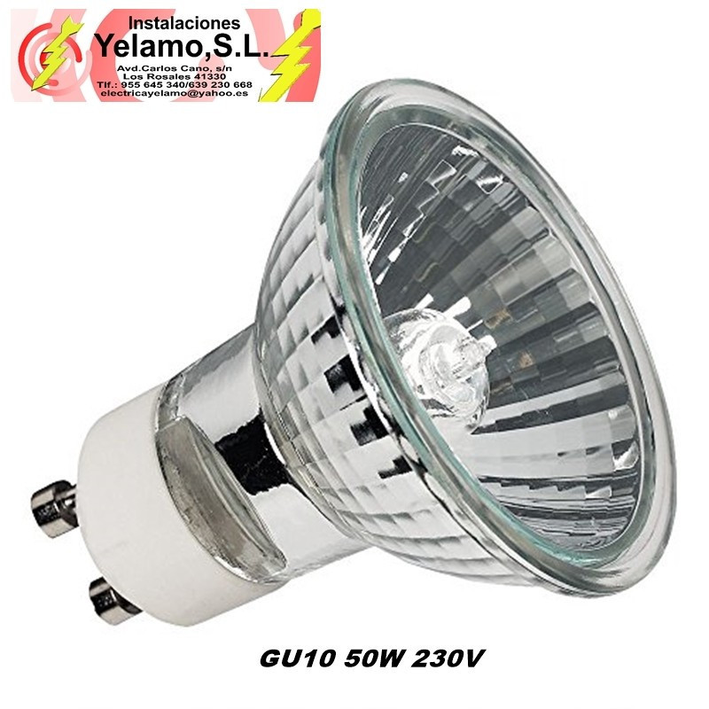 BOMBILLA HALOGENA DICROICA GU10 50W 230V