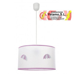 COLGANTE LLUVIA 1XE27 ROSA REGX30D