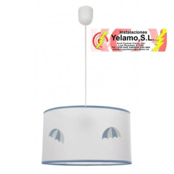 COLGANTE LLUVIA 1XE27 CELESTE REGX30D