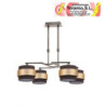 LAMPARA 4DH BREMEN CUERO/MARRON-ORO 4XE14 REGX60D