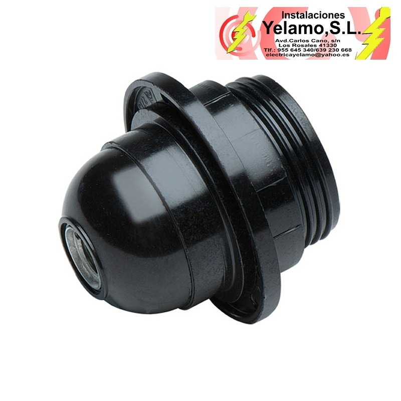 PORTALAMPARAS ROSCA E-27 NEGRO