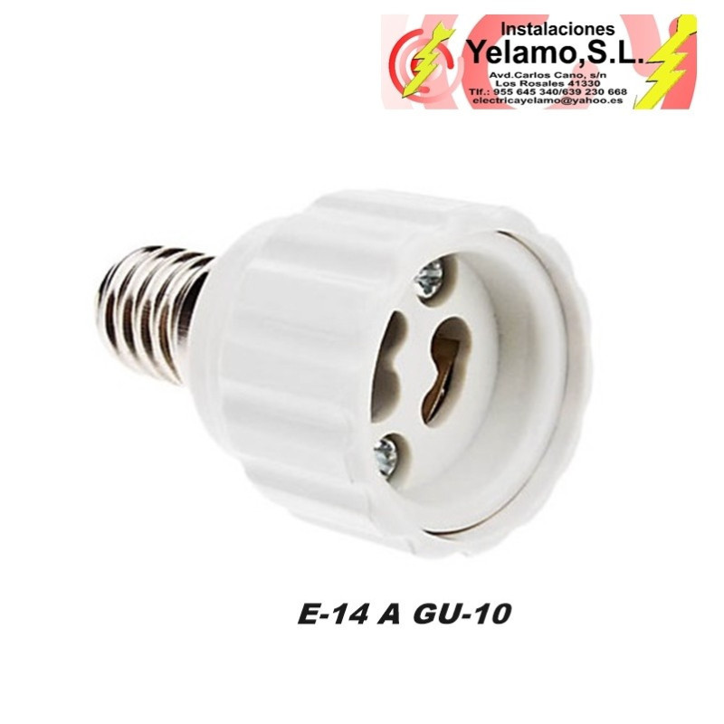 ADAPTADOR CASQUILLO E-14 A GU-10