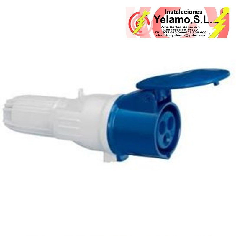 BASE CETAC PROLONGADOR 2P+T 16A AZUL