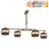 LAMPARA 4LP BREMEN CUERO/MARRON-ORO 4XE14 REGX92