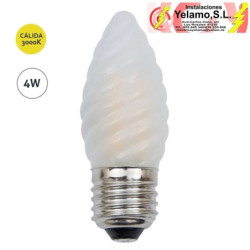 BOMBILLA LED 4W E-27 VELA RIZADA 3000K