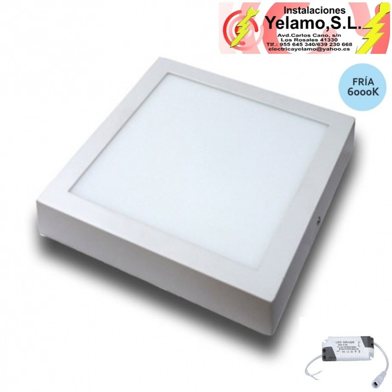 DOWNLIGHT LED 12W  CUADRADO SUPERFICIE  BLANCO 6000K