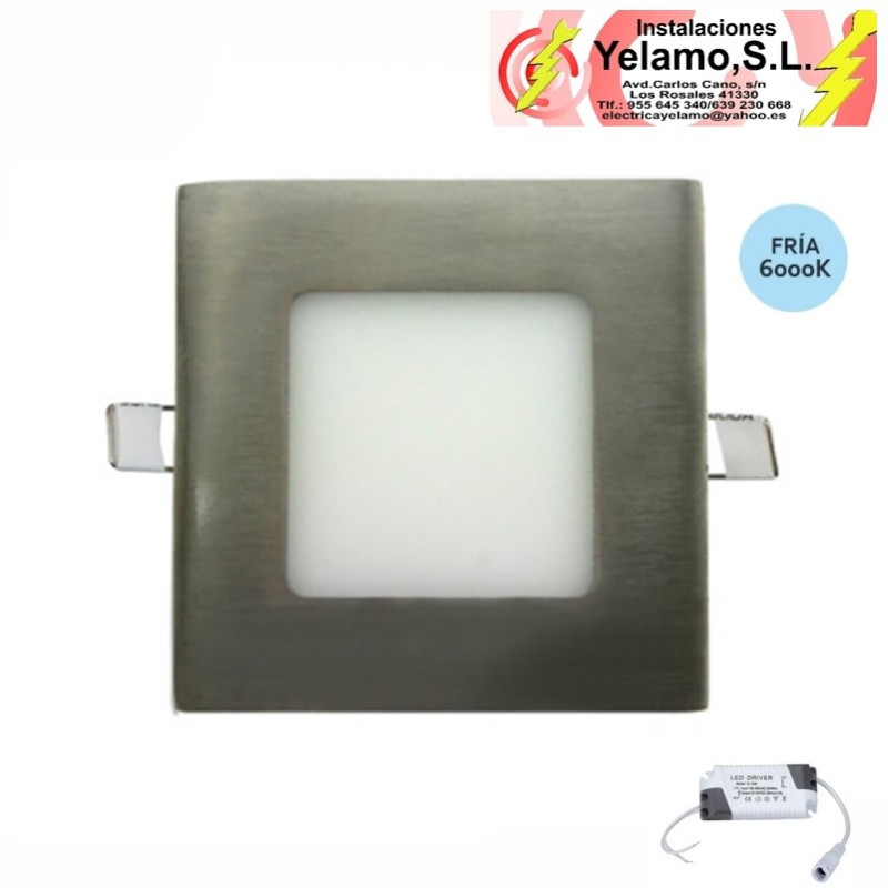 DOWNLIGHT LED 5W CUADRADO EMPOTRAR NIQUEL 6000K