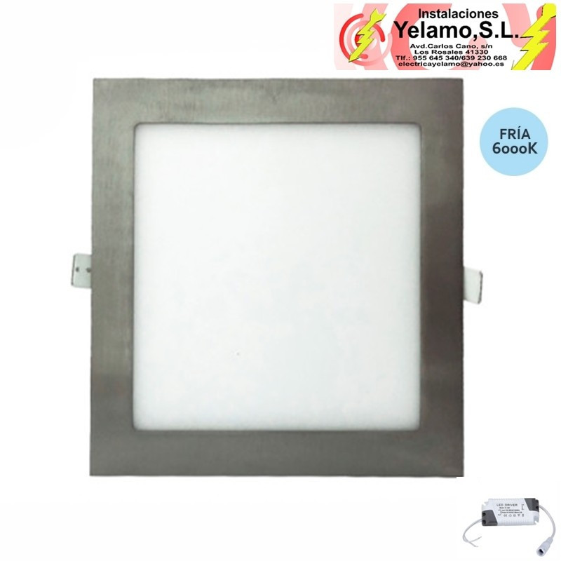 DOWNLIGHT LED 12W  CUADRADO EMPOTRAR  NIQUEL  6000K