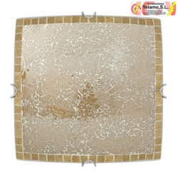 PLAFON CUADRADO CARBONO AMBAR 4XE27 50X50