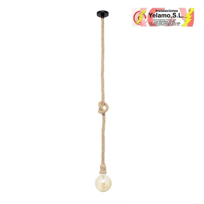 COLGANTE SOGA 1XE27 CUERDA DE CAÑAMO 150X10D