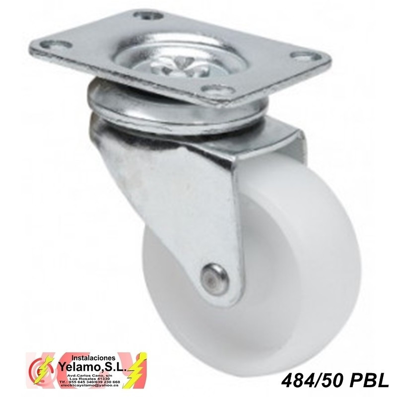RUEDA PLACA 484/50 PBL BLANCA 2 UNIDADES