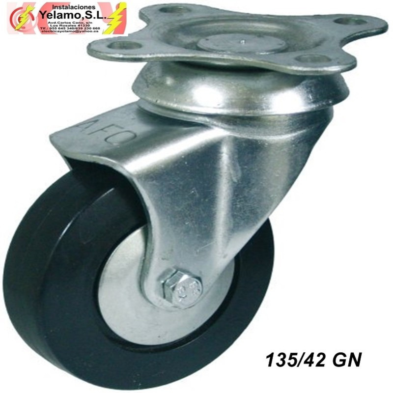 RUEDA PLACA 135/42 GN NEGRA  2 UNIDADES
