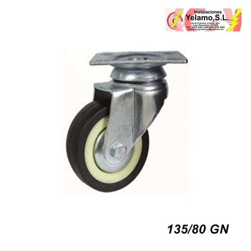 RUEDA PLACA 135/80 GN  NEGRA/BLANCA 2 UNIDADES