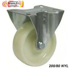 RUEDA PLACA FIJA 200/80 NYL BLANCA