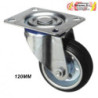 RUEDA PLACA 120MM GOMA NEGRA