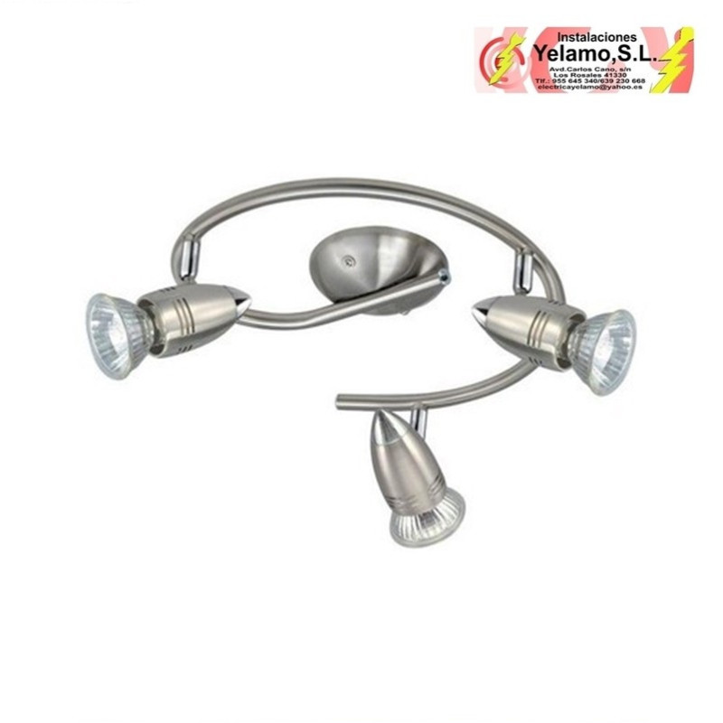PLAFON ESPIRAL 3 X GU10 NIQUEL SATIN