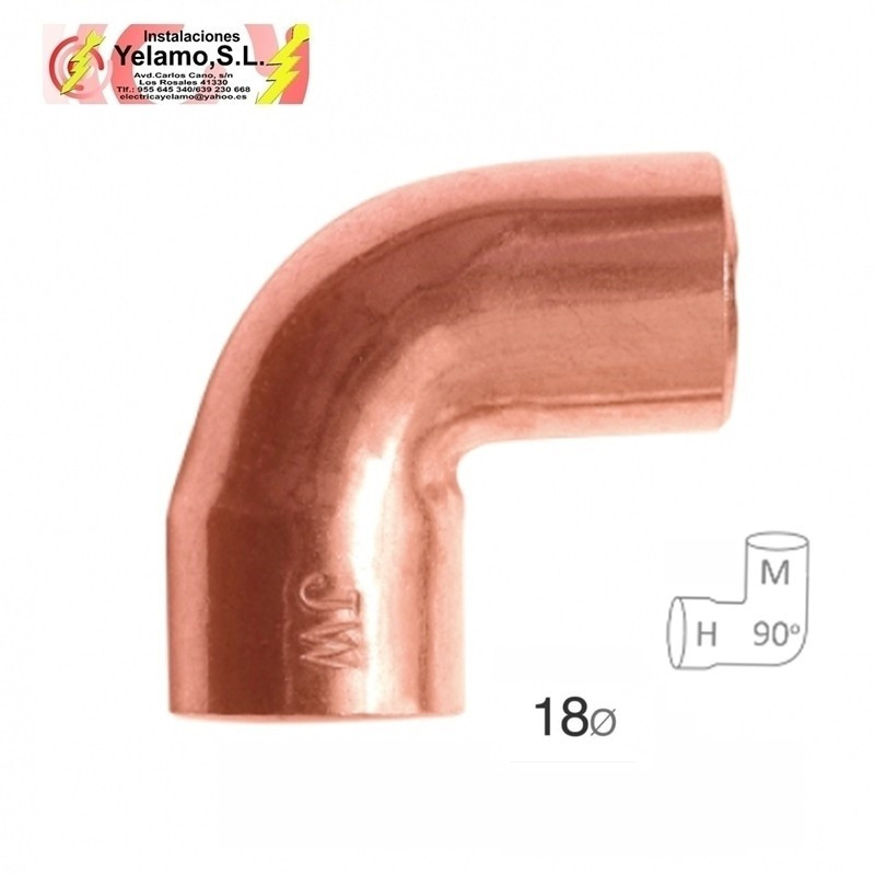 CODO COBRE M-H 18MM 2 UNIDADES