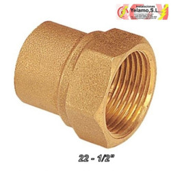ENLACE HEMBRA LATÓN  22 - 1/2"