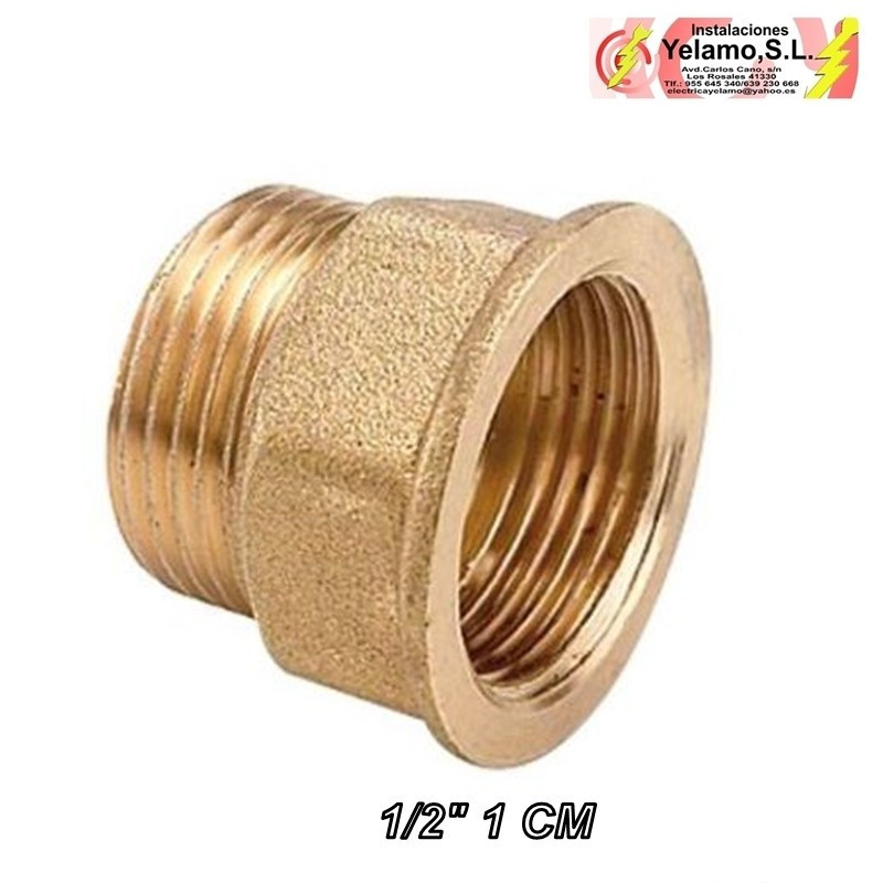 ALARGADERA LATÓN 1/2" 1 CM 2 UNIDADES