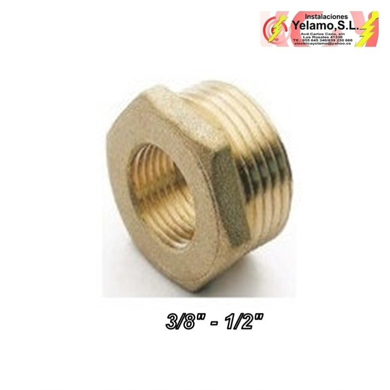 REDUCCIÓN LATÓN 3/8" A 1/2"