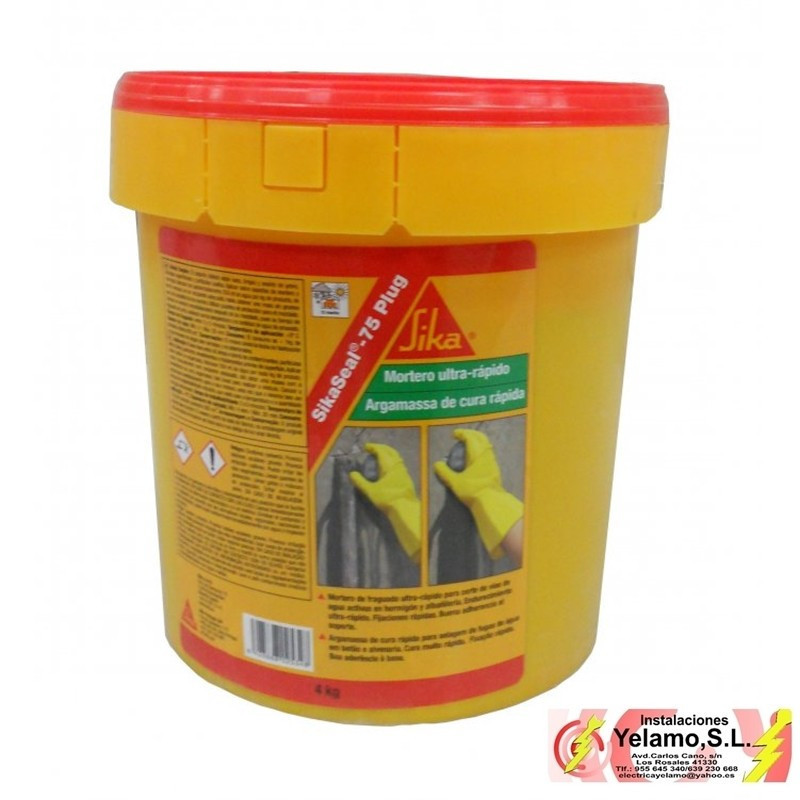 Sika seal 75 plug mortero fraguado ultra rápido 4kg