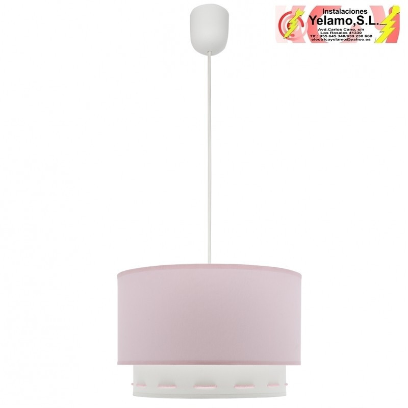 COLGANTE TRAZOS 1XE27 ROSA BEBE 30D