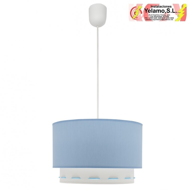 COLGANTE TRAZOS 1XE27 CELESTE 30D