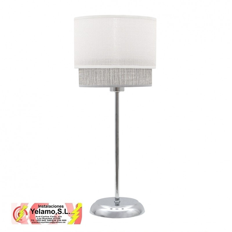 SOBREMESA KENYA 1XE14 BLANCO/GRIS 18D