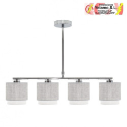 LAMPARA KENYA 4XE14 GRIS/BLANCA