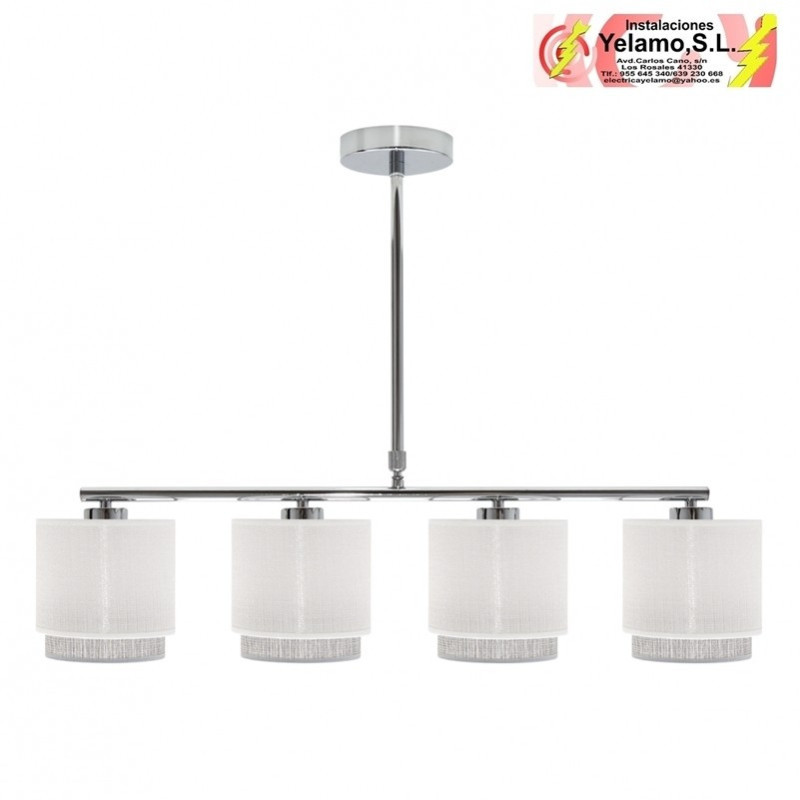 LAMPARA KENYA 4XE14 BLANCA/GRIS